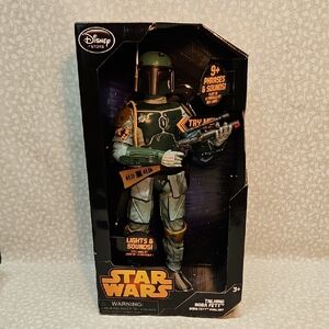 Disney Store Star Wars 15" Talking Boba Fett w/lights & sounds
